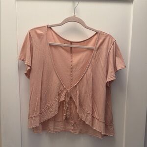 Free People Women's Pink Ruffle Top